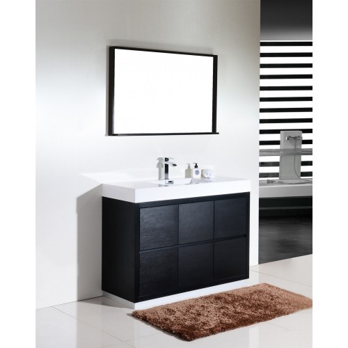 Bliss 48" Black Free Standing Modern Bathroom Vanity