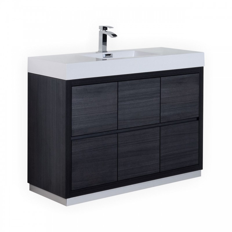 Bliss 48" Gray Oak Free Standing Modern Bathroom Vanity