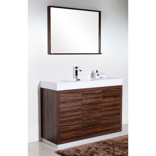 Bliss 48" Walnut Free Standing Modern Bathroom Vanity