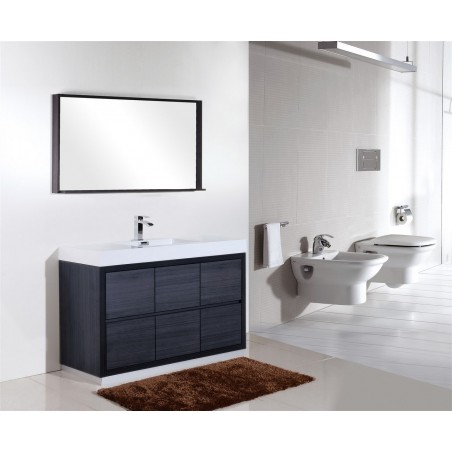 Bliss 60" Single Sink Gray Oak Free Standing Modern Bathroom Vanity