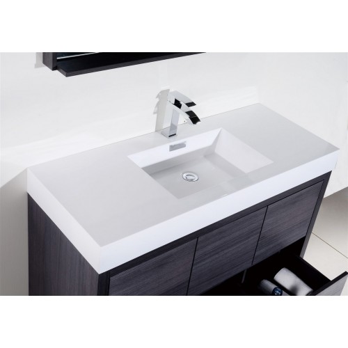 Bliss 60" Single Sink Gray Oak Free Standing Modern Bathroom Vanity