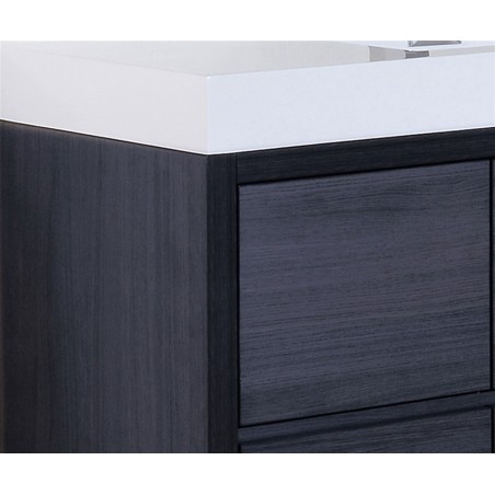 Bliss 60" Single Sink Gray Oak Free Standing Modern Bathroom Vanity