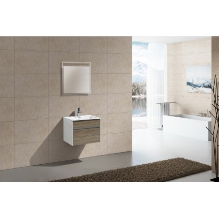 Fitto 24" Havana Oak Wall Mount Modern Bathroom Vanity