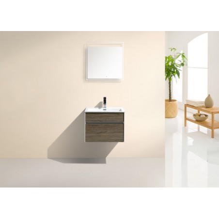 Fitto 24" Havana Oak Wall Mount Modern Bathroom Vanity