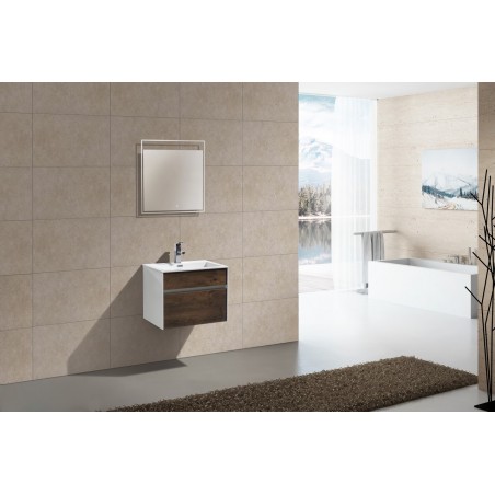 Fitto 24" Rose Wood Wall Mount Modern Bathroom Vanity