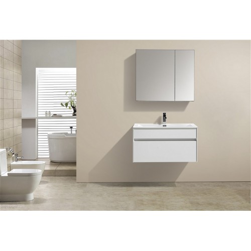 Fitto 32" High Gloss White Wall Mount Modern Bathroom Vanity