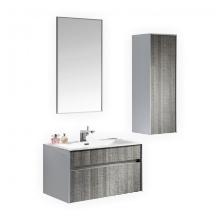 Fitto 32" Ash Gray Wall Mount Modern Bathroom Vanity