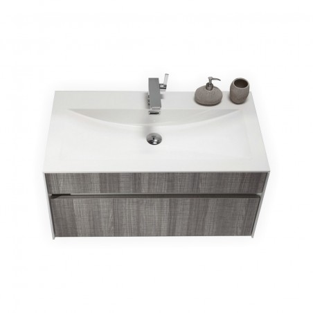 Fitto 36" Ash Gray Wall Mount Modern Bathroom Vanity