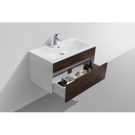 Fitto 36" Rose Wood Wall Mount Modern Bathroom Vanity