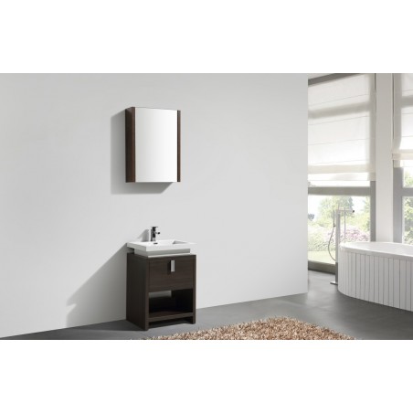 Levi 24" Gray Oak Modern Bathroom Vanity w/ Cubby Hole