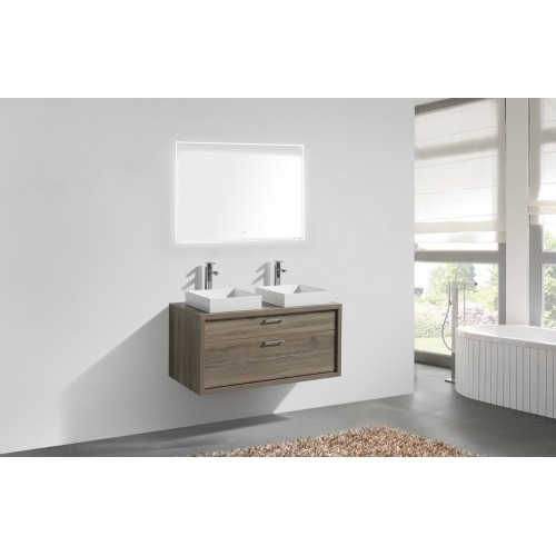 Tucci 48" Havana Oak Double Sink Modern Bathroom Vanity by Kube Bath