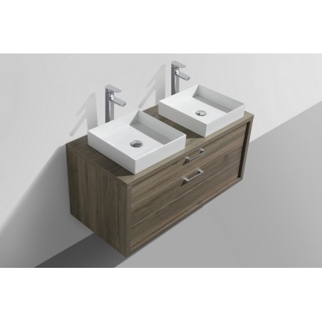 Tucci 48" Havana Oak Double Sink Modern Bathroom Vanity by Kube Bath