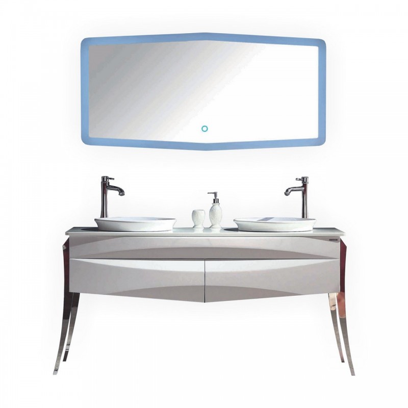 Riso 64" Double Sink Modern Bathroom Vanity by Kube Bath