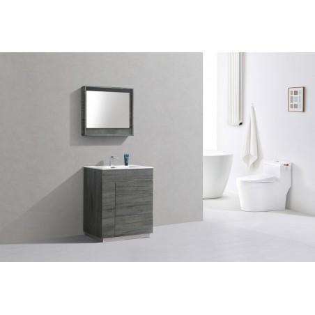 Milano 30" Ocean Gray Wall Mount Modern Bathroom Vanity