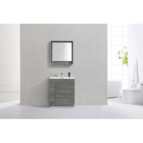 Milano 30" Ocean Gray Wall Mount Modern Bathroom Vanity