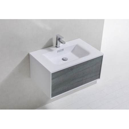 Divario 30" Ocean Gray Wall Mount Modern Bathroom Vanity