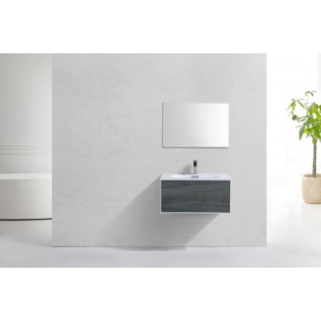 Divario 30" Ocean Gray Wall Mount Modern Bathroom Vanity