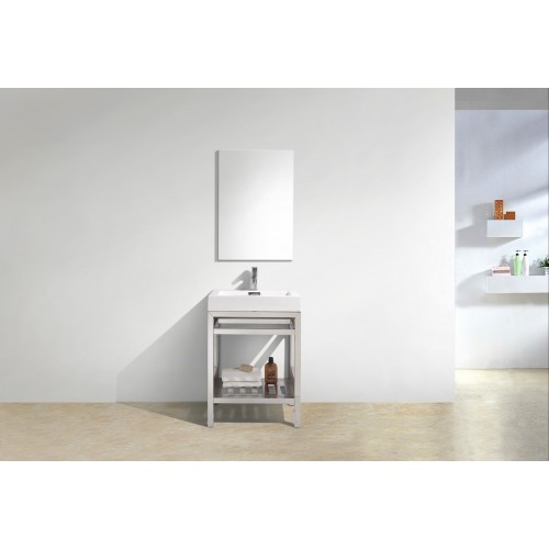 Cisco 24" Stainless Steel Console with Acrylic Sink - Chrome 