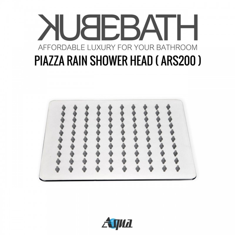 Aqua Piazza by KubeBath 8" Super Slim Square Rain Shower Head