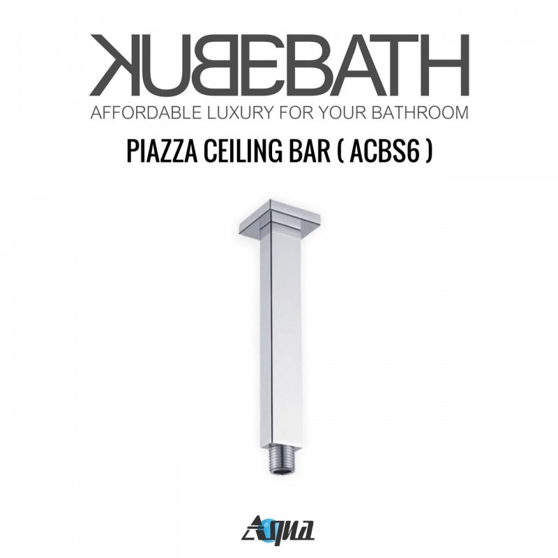 Aqua Piazza by KubeBath 6" Long Shower Head Ceiling Bar