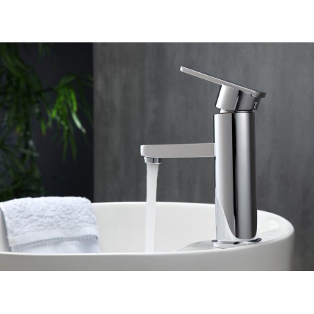 Aqua Roundo Single Hole Mount Bathroom Vanity Faucet - Chrome