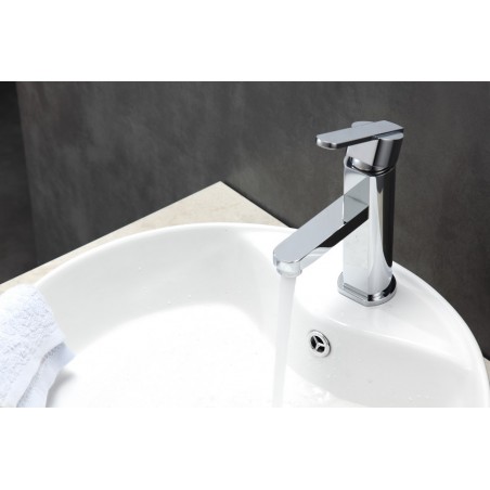 Aqua Roundo Single Hole Mount Bathroom Vanity Faucet - Chrome