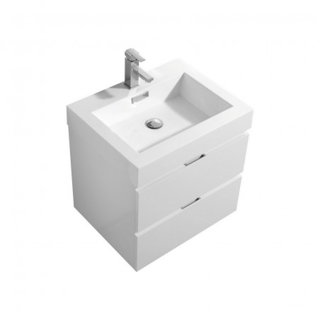 Bliss 24" High Gloss White Wall Mount Modern Bathroom Vanity