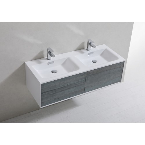 Divario 48" Ocean Gray Wall Mount Modern Bathroom Vanity