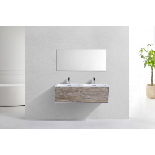 Divario 48" Nature Wood Wall Mount Modern Bathroom Vanity