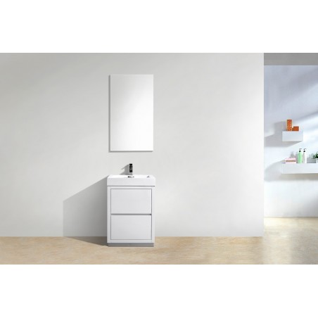 Bliss 24" High Gloss White Free Standing Modern Bathroom Vanity