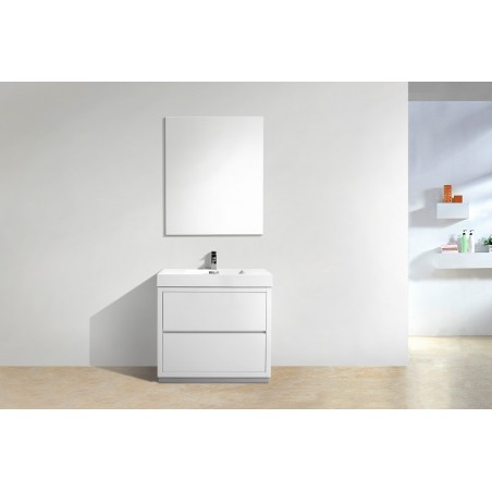 Bliss 36" High Gloss White Free Standing Modern Bathroom Vanity