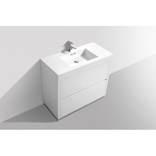 Bliss 40" High Gloss White Free Standing Modern Bathroom Vanity