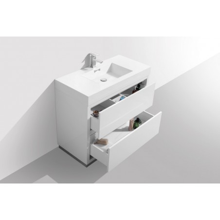 Bliss 40" High Gloss White Free Standing Modern Bathroom Vanity