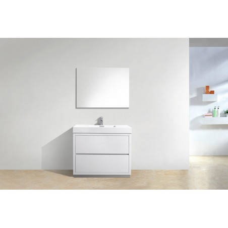 Bliss 40" High Gloss White Free Standing Modern Bathroom Vanity