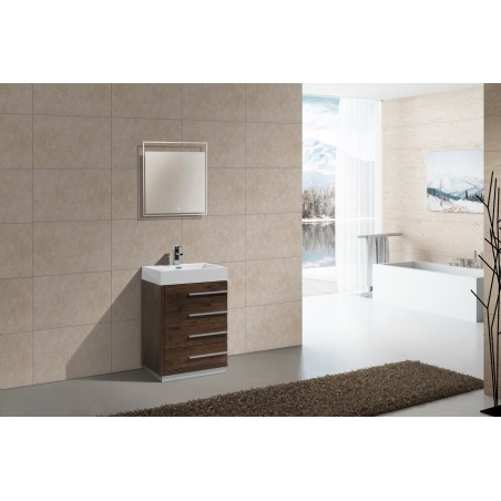 Kube 24" Rose Wood Modern Bathroom Vanity with Four Drawers