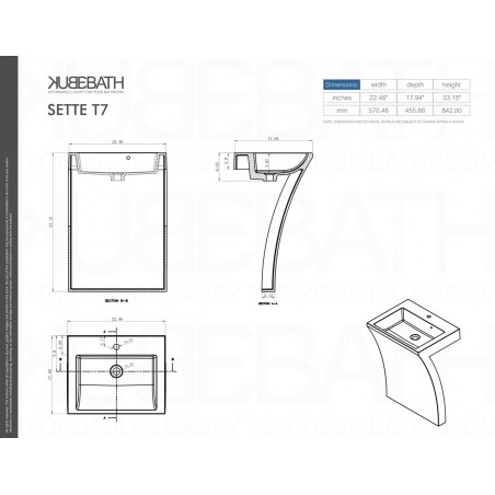 Sette 24" Acrylic Pedestal Sink