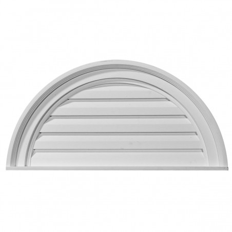 32W x 16H Half Round Gable Vent Louver Decorative