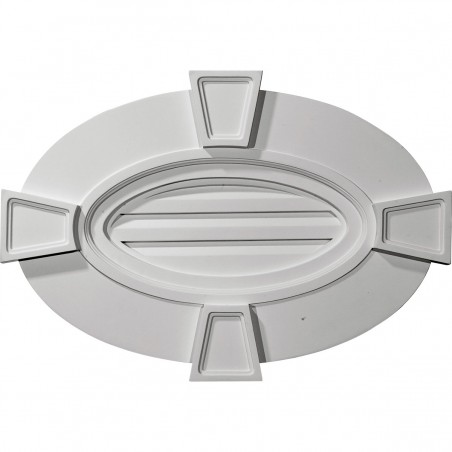 29W x 20H x 2 1/4P Horizontal Oval Gable Vent with Keystones - Functional