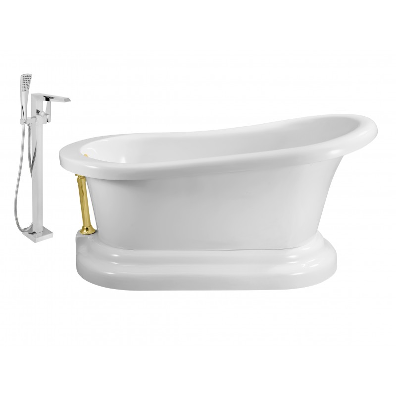 Faucet and Tub Set Streamline 60" Freestanding NH120GLD-100