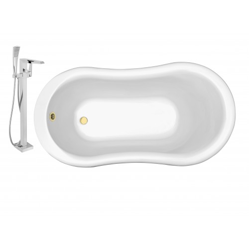 Faucet and Tub Set Streamline 60" Freestanding NH120GLD-100