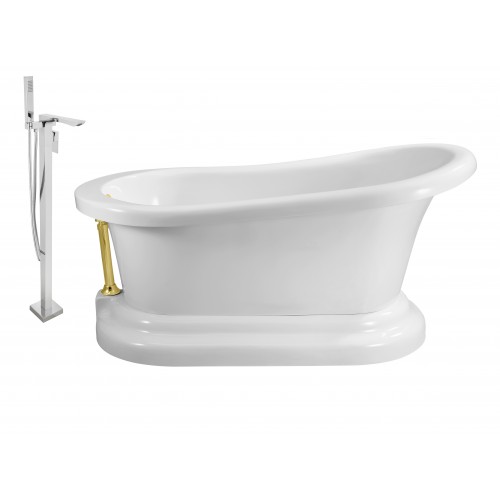 Faucet and Tub Set Streamline 60" Freestanding NH120GLD-140