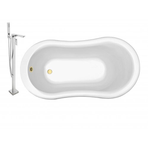 Faucet and Tub Set Streamline 60" Freestanding NH120GLD-140