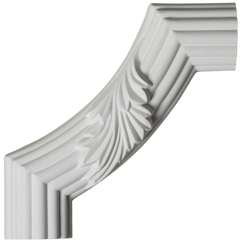 6W x 6H x 1 1/8P Reeded Acanthus Leaf Panel Moulding Corner