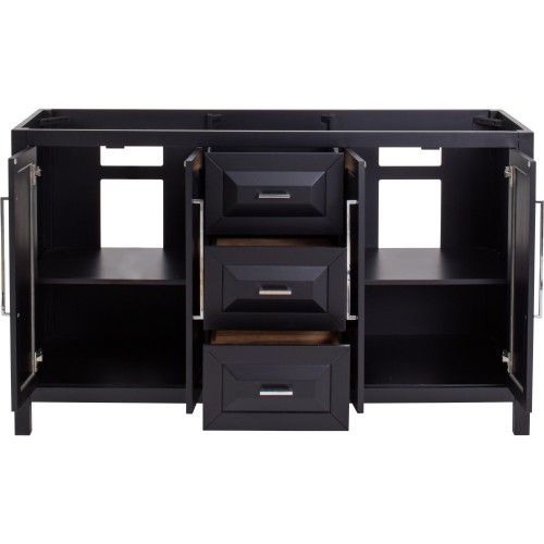 59" Black Modern Bathroom Vanity VAN101D-60