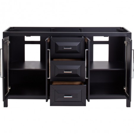 59" Black Modern Bathroom Vanity VAN101D-60