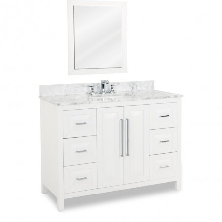 48" Cade Contempo White Vanity w/Preassembled Top and Bowl  