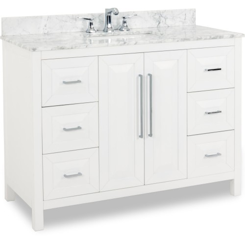 48" Cade Contempo White Vanity w/Preassembled Top and Bowl  