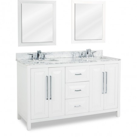 60" Cade Contempo White Vanity with Preassembled Top and Bow