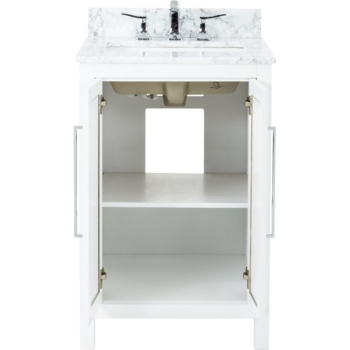 24" White Modern Bathroom Vanity VAN104-24-T 