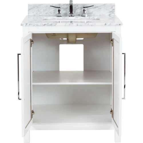 30" White Modern Bathroom Vanity VAN104-30-T 